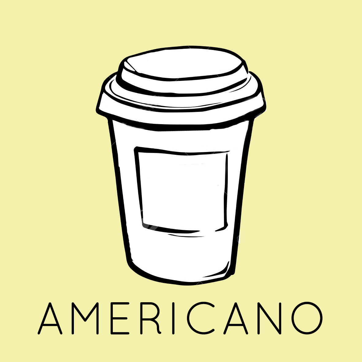 Americano watercolor cafe